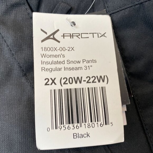 NWT Arctix Womens Insulated Snow Pants Size 2X Black Outdoors Skiing Winter - Picture 3 of 16